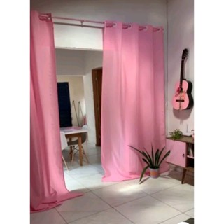Cortina Forro Microfibra 2.40 x 1.70 Rosa 100% POLIÉSTER Ilhós Branco