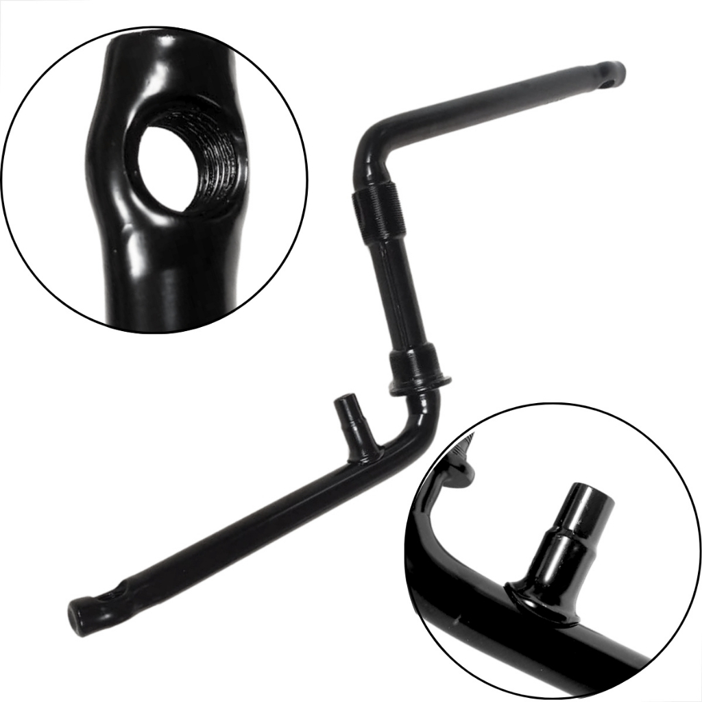 Pedivela Monobloco 165mm Preto Bike Aro 20 24 26 Rosca Fina Pedal 1/2 Sueco Com Pino 15mm MTB Urbana