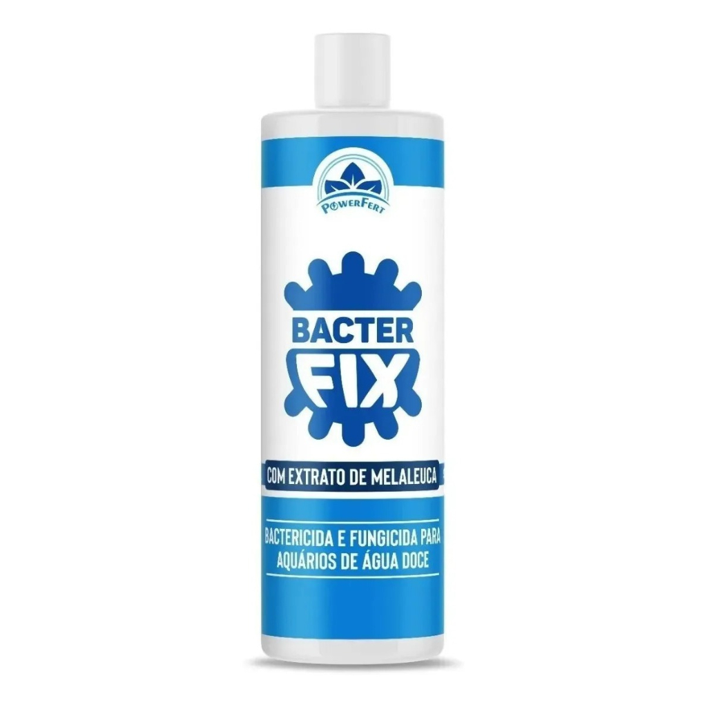 Bacterfix 100ml Powerfert Bactericida Fungicida Tipo Melafix Para Aquário Agua Doce Peixes Ornamentais Melaleuca