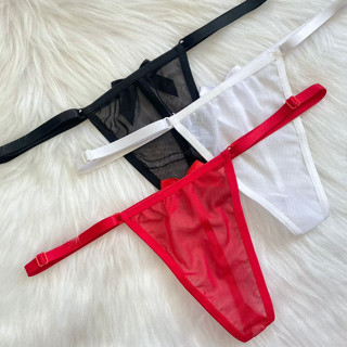 Kit 6 Tanga Fio Dental Calcinha Em Tule Com Laço
