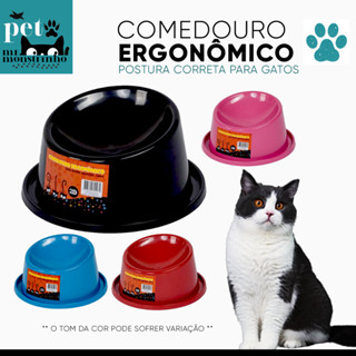Comedouro Ergonômico Alto para Gatos 150ml, 80ml Anti-Formiga Postura Correta