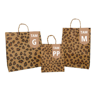 Sacola Kraft Personalizada de Onça 50 Unidades em Oferta na Shopee