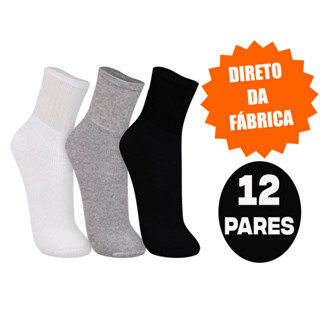 12 OU 03 PARES MEIAS ALGODÃO GROSSAS, MODELOS E CORES A SUA ESCOLHA!