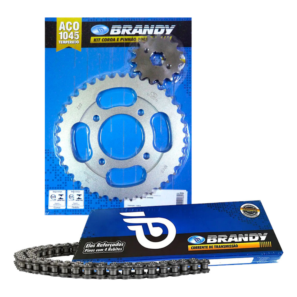 Kit Relação Coroa Pinhão E Corrente Moto Kasinski Mirage 150