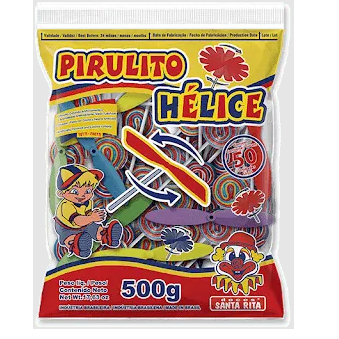 Pirulito Psicodélico com Hélice Brinquedo com 50 unidades - Santa Rita em Oferta na Shopee