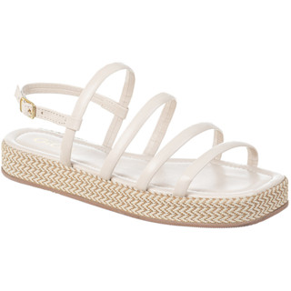 Sandalia Feminina Flatform Rasteira Com Tiras Abauladas Espadrille Confortável Papete Promoção Original Gigil