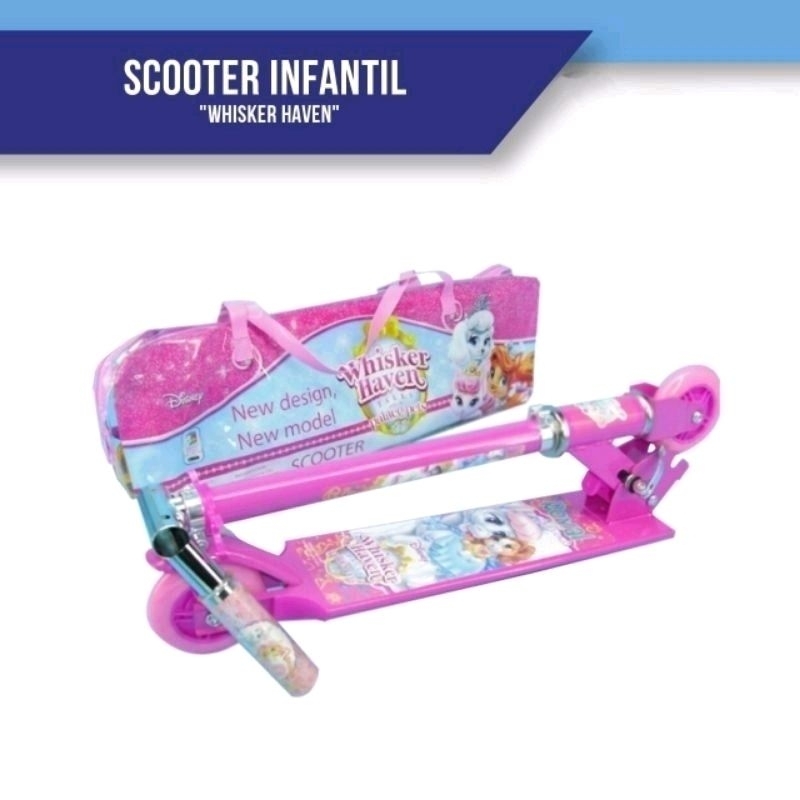 Patinete infantil rosa dobrável menina. patinete feminina. Scooter infantil com 2 rodas