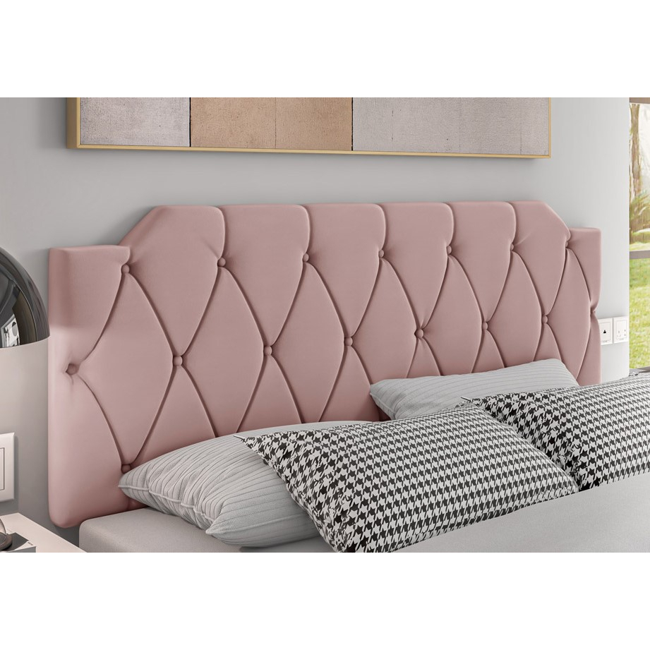Cabeceira De Cama Casal Decoração de quarto para cama box 1.40 Kelly suede suspenso Varias cores
