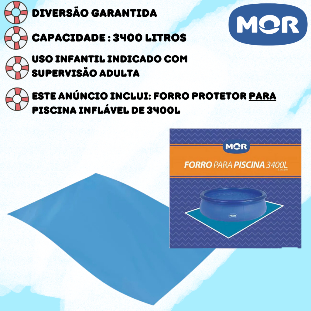 Forro Piscina Splash Inflavel Redonda 3400 Litros - Mor em Oferta na Shopee