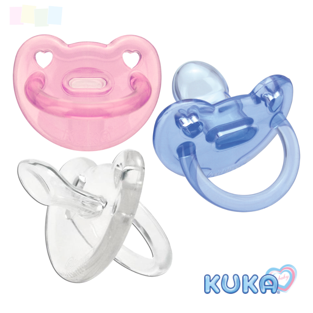 Chupeta 100% Silicone Kuka para bebê +6 meses Soft Confort Ortodôntica com Alça Adapta ao nariz e a boca