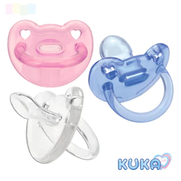 Chupeta 100% Silicone Kuka para bebê +6 meses Soft Confort Ortodôntica com Alça Adapta ao nariz e a boca