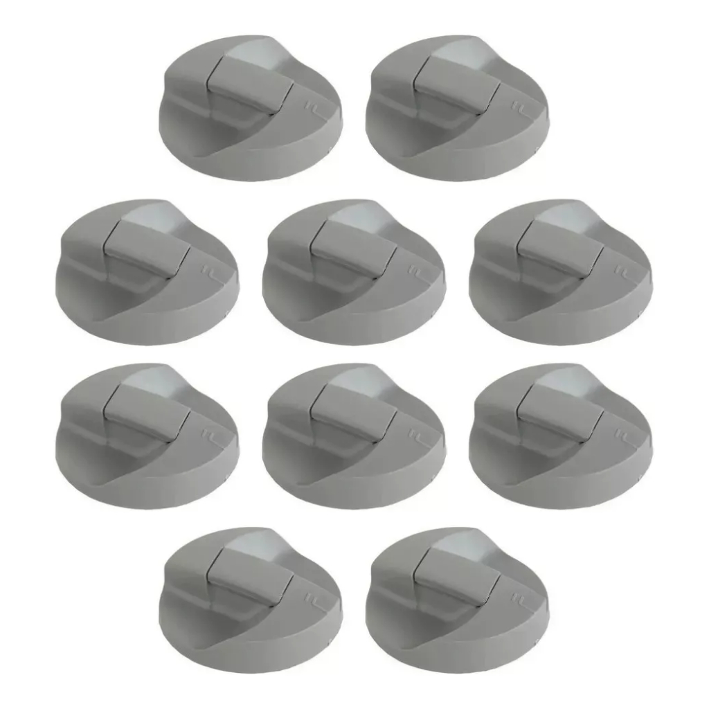 Kit 10 Botão Do Timer Para Lavadora Brastemp Mondial Cinza 21002440