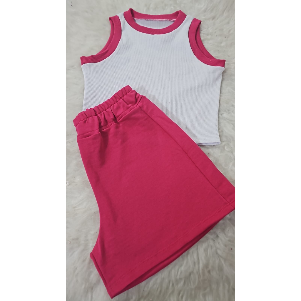Conjunto Fabi o queridinho chegou Shorts mais cropped ribana tamanhos P ao GG.