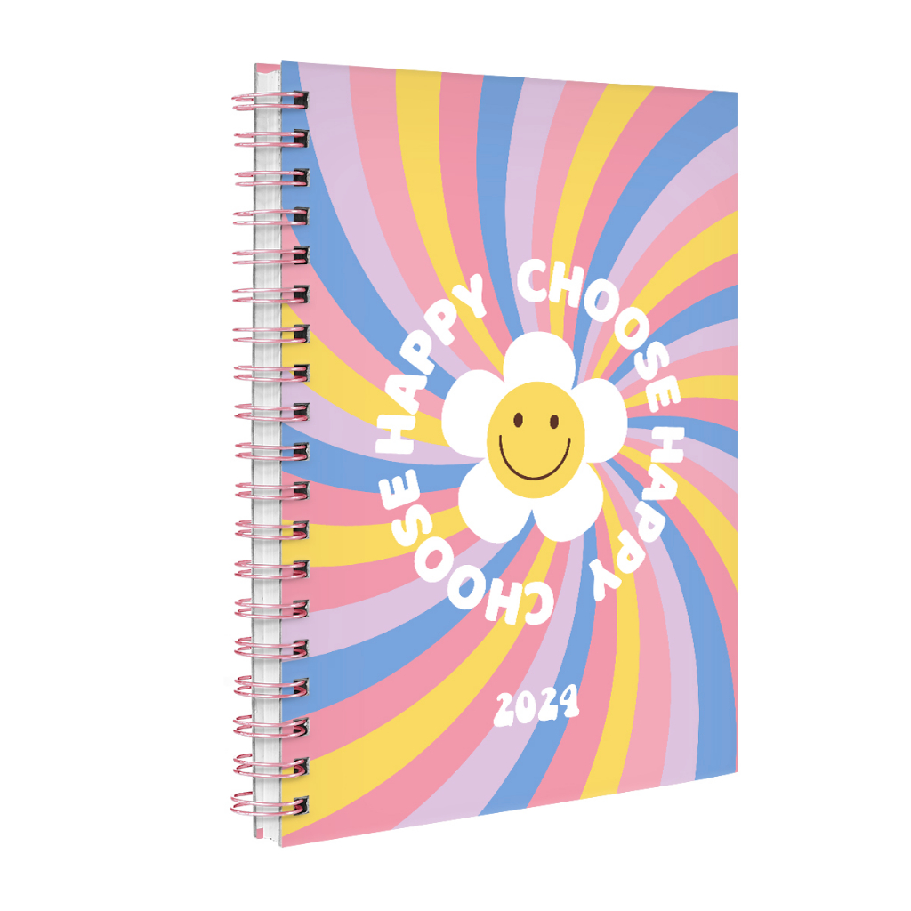 Agenda 2024 Planner Semanal Retrô Choose Happy