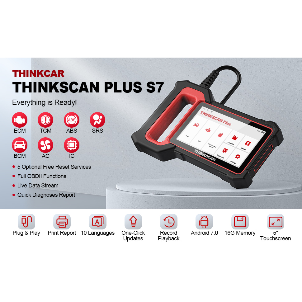 Scanner Profissional Thinkcar Plus S7 Obd2 Ajuste Af Abs