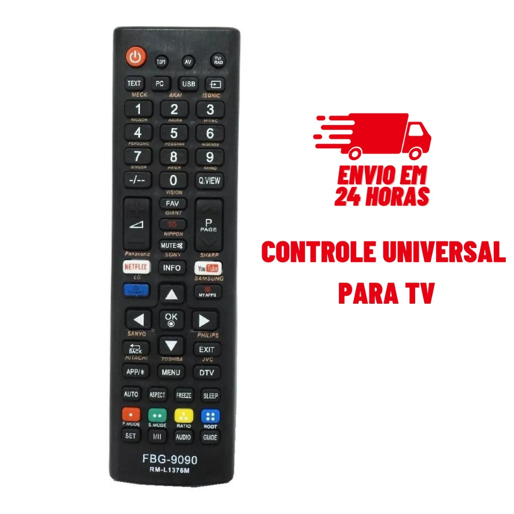 Controle Remoto Tv Universal FBG9090 em Oferta na Shopee
