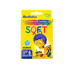 Massinha de Modelar 6 Cores Soft Abelhinhas - ACRILEX