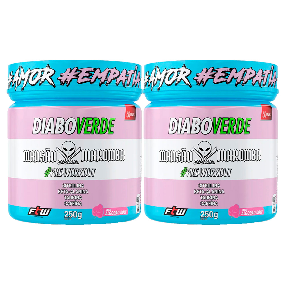 Kit 2 Pré Treino Diabo Verde Mansão Maromba 250g Pré Workout - Ftw