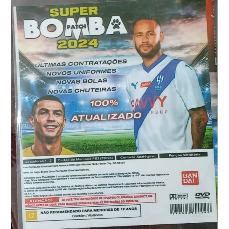 2 jogos ps2 Bomba patch 2024 pes 2024 atualizados