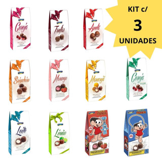 TRUFA BOMBOM DE CHOCOLATE AO LEITE RECHEADO BRIGADEIRO AVELÃ RECHEADO - DIVERSOS SABORES - MONTEVERGINE 55g (KIT 3)