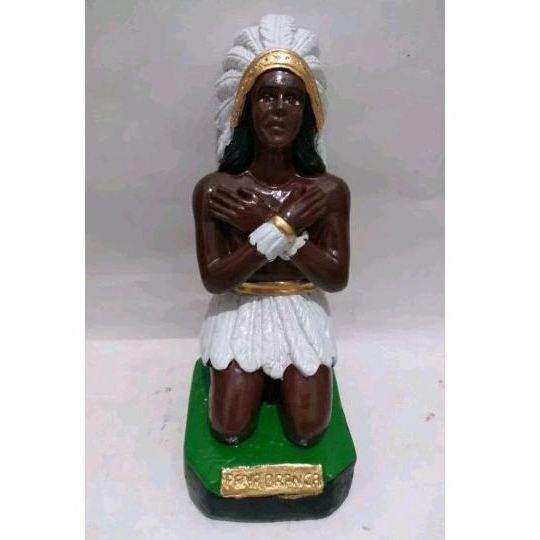 Estatua/ Escultura Cacique Pena Branca Ajoelhado