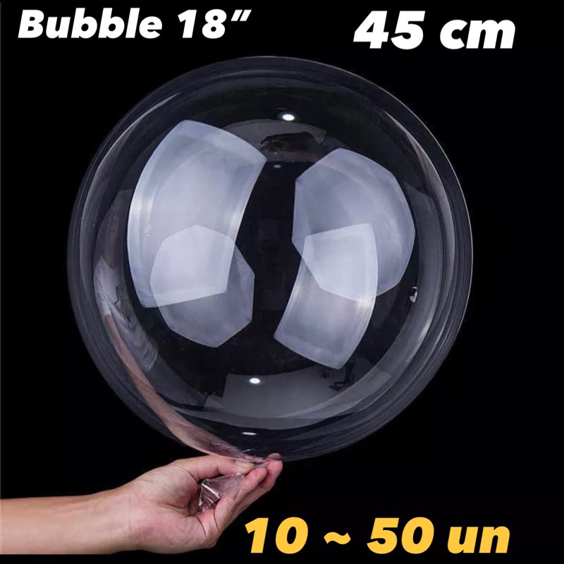 KIT Balão Bubble Transparente Bobo 18” 45 Centímetros em Oferta na Shopee