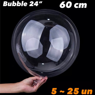 KIT 5~25  Bubble Balão Transparente Bobo 24 POLEGADAS 60 Cm em Oferta na Shopee