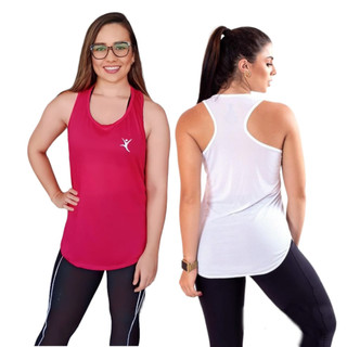 Regata Dry Fit Feminina Camiseta Academia Confortável Fitness Tapa Bumbum sobre Legging