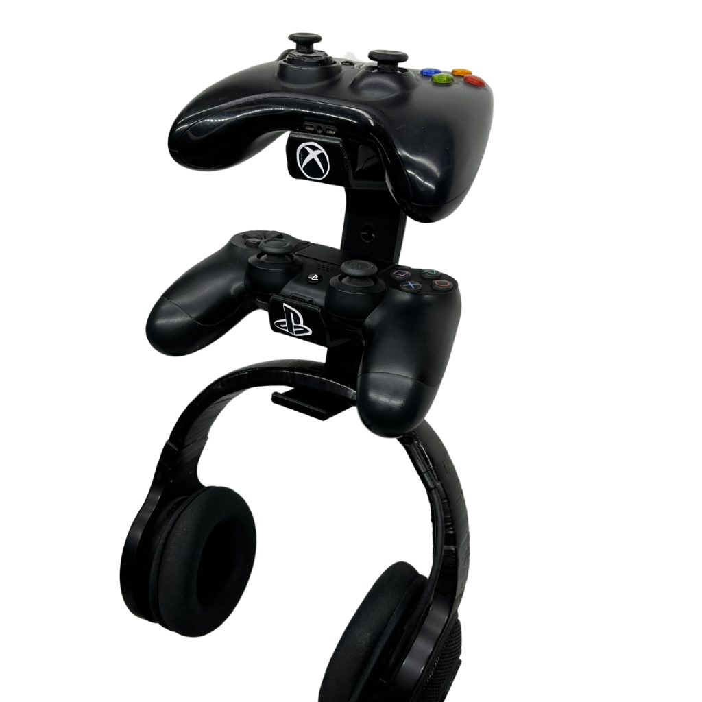 Suporte Apoio De Mesa Para 2 Controles Compatível Com Playstation Ps4, Ps5, Dualsense, Xbox One, Nintendo - Vertical