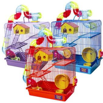 Gaiola De Hamster Com Casa Grande 3 Andares Tubo