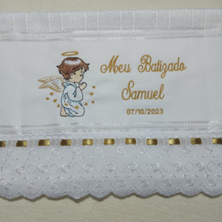 Toalha para batizado anjinho anjinha em Oferta na Shopee