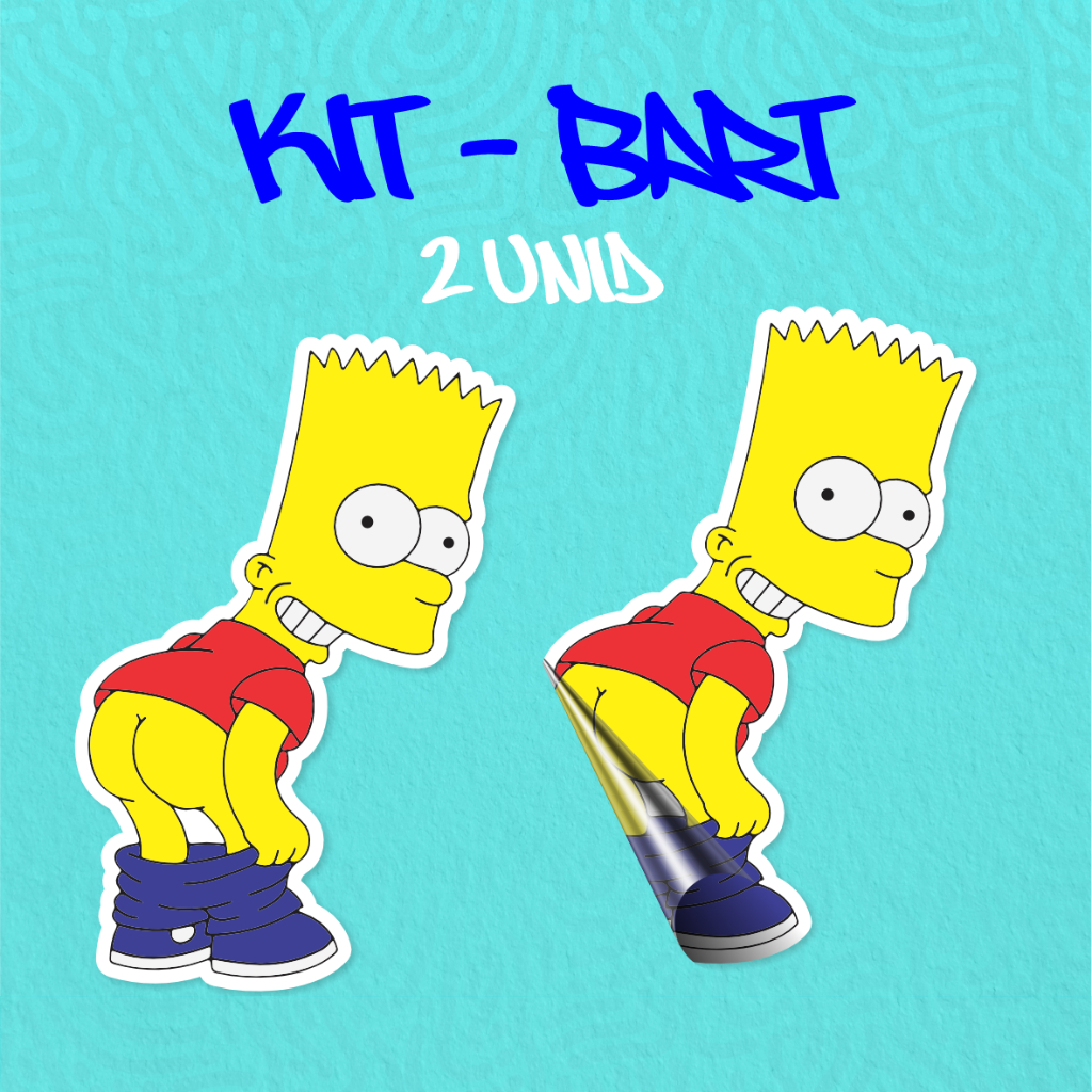 Kit - Adesivo Vinil - Bart Simpsons 4- 10 cm moto, bicileta, skate, notebook, espelho, sticker