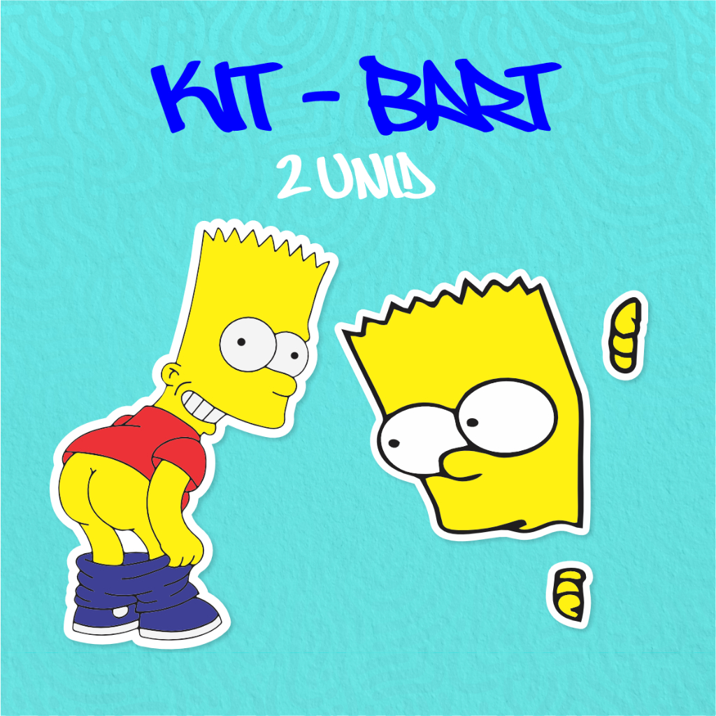 Kit - Adesivo Vinil - Bart Simpsons 5- 10 cm moto, bicileta, skate, notebook, espelho, sticker