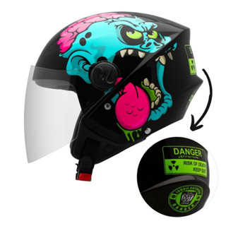 Capacete Moto Feminino Masculino Aberto Pro Tork New Liberty Three 3 Zombie Novo Lançamento Com Viseira Cristal