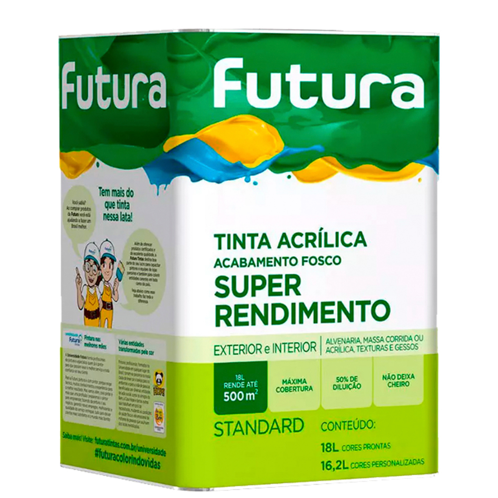 Tinta Acrílica Fosca Futura Standard 18l Cores Sem Odor