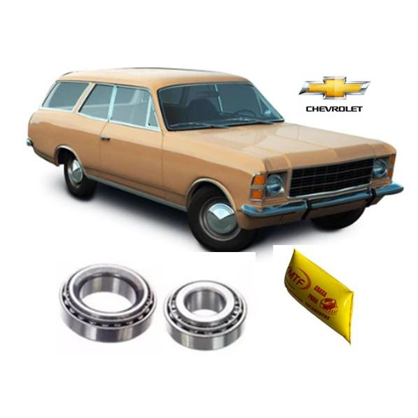 2 Rolamentos Roda Dianteira GM Caravan Opala 4 ou 6cc 69 79 71 72 73 74 + Graxa 40 gramas (11710/749 + 44649/44610)