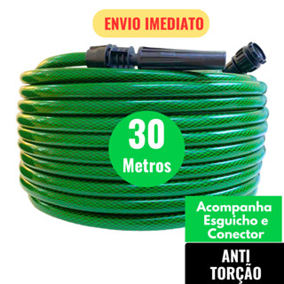 Mangueira de Jardim 30 Metros Anti Torção Reforçada Trançada C/ Esguicho Não Dobra