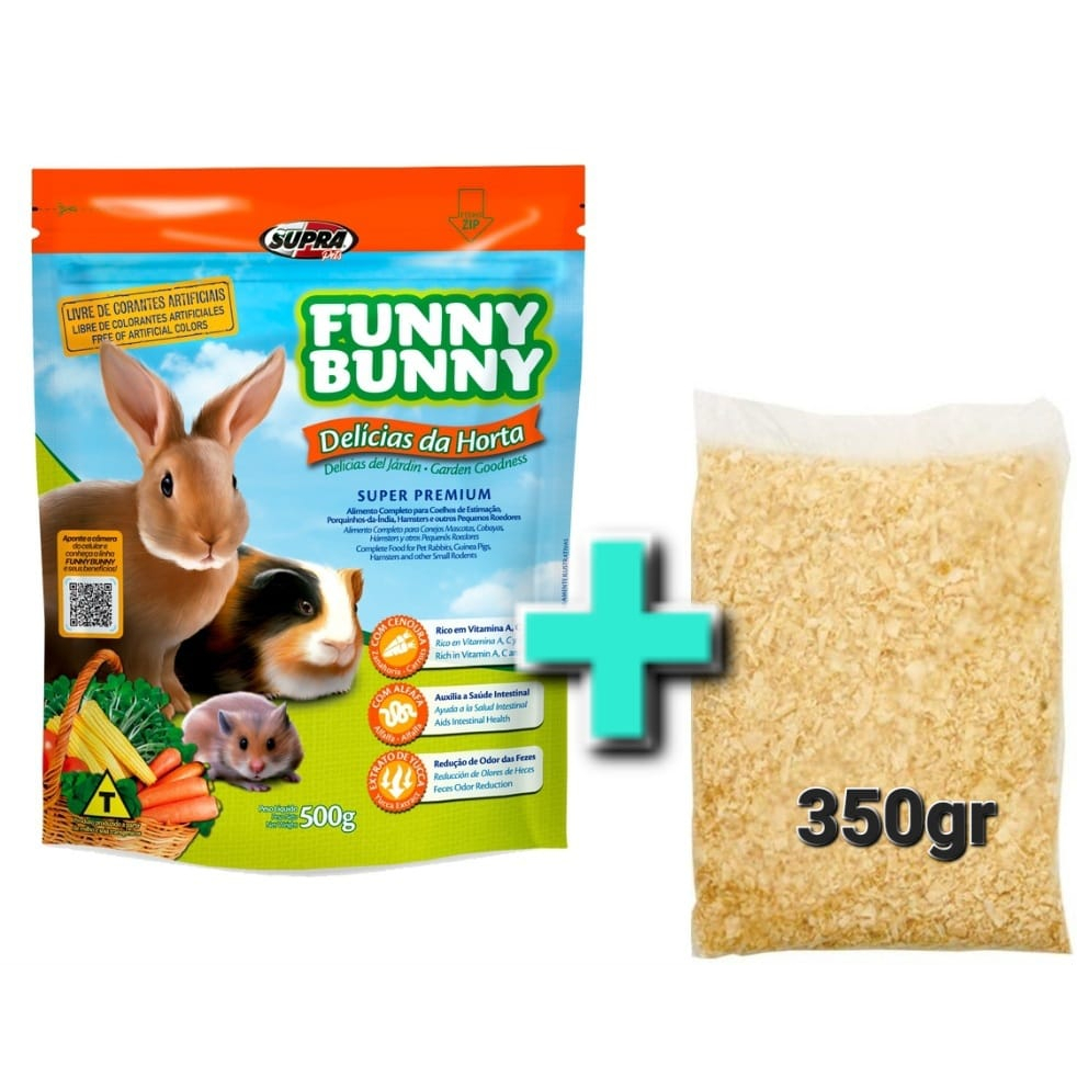 Funny Bunny 500gr Serragem 350gr para Roedores