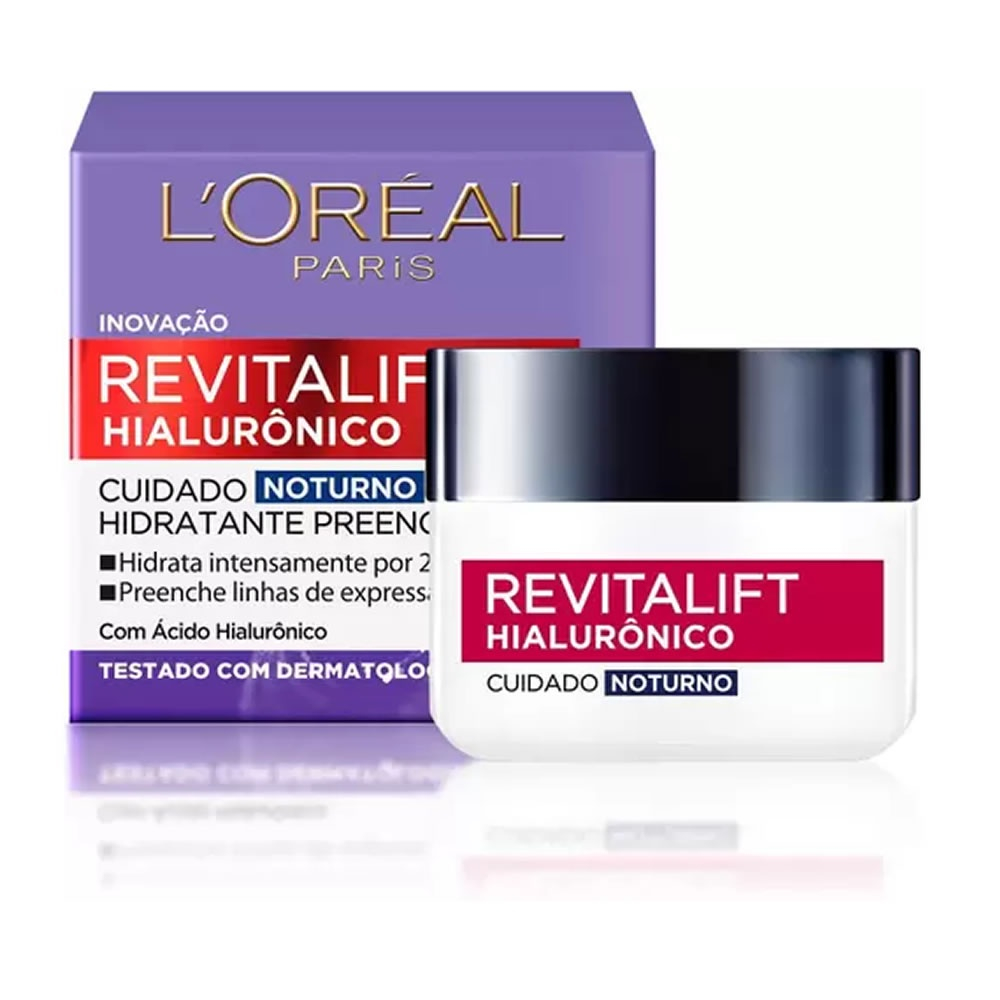 Creme Facial L'oréal Paris Anti-idade Revitalift Hialuronico Noturno 49g
