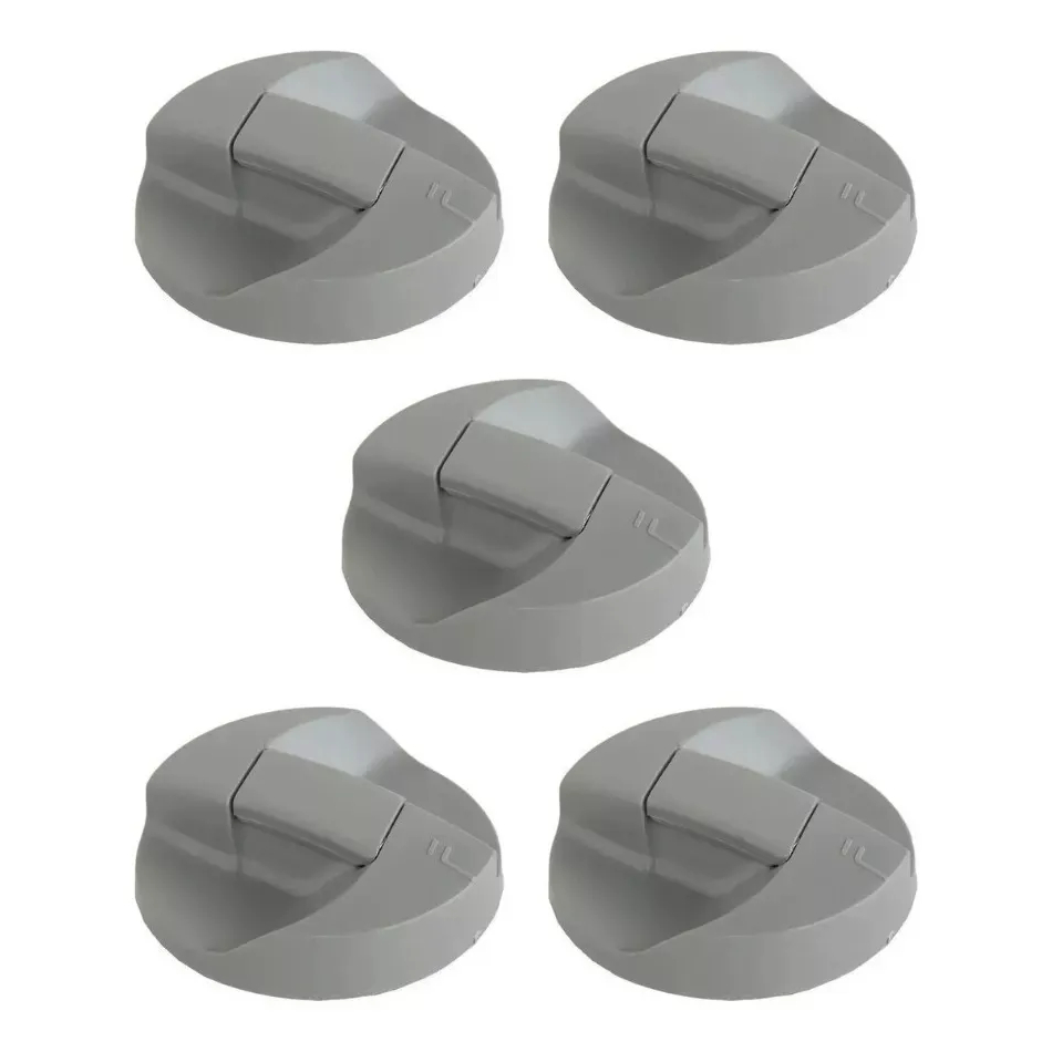 5 Botão Do Timer Cinza Compatível Lavadora Brastemp Mondial 21002440