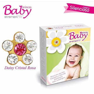 Brincos Baby System 75 Daisy Cristal Rosa