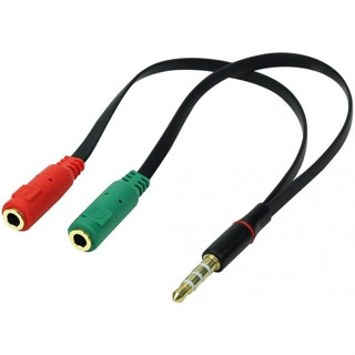 Cabo Adaptador P2 para P3 - Fone e Microfone para Headset celular pc - P3 Macho e 2 P2 Fêmea