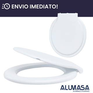 Assento Sanitário Branco Confortável Oval Tampa de Vaso Universal (compatível com todas as marcas de vaso) Alumasa em Oferta na Shopee
