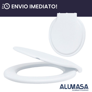 Assento Sanitário Branco Confortável Oval Tampa de Vaso Universal (compatível com todas as marcas de vaso) Alumasa