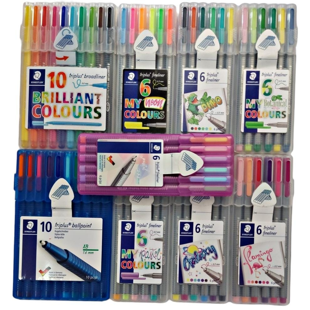 Caneta Staedtler Triplus Brilliant Colours / Ballpoint / My Neon / My Pastel / Galaxy / Dino em Oferta na Shopee