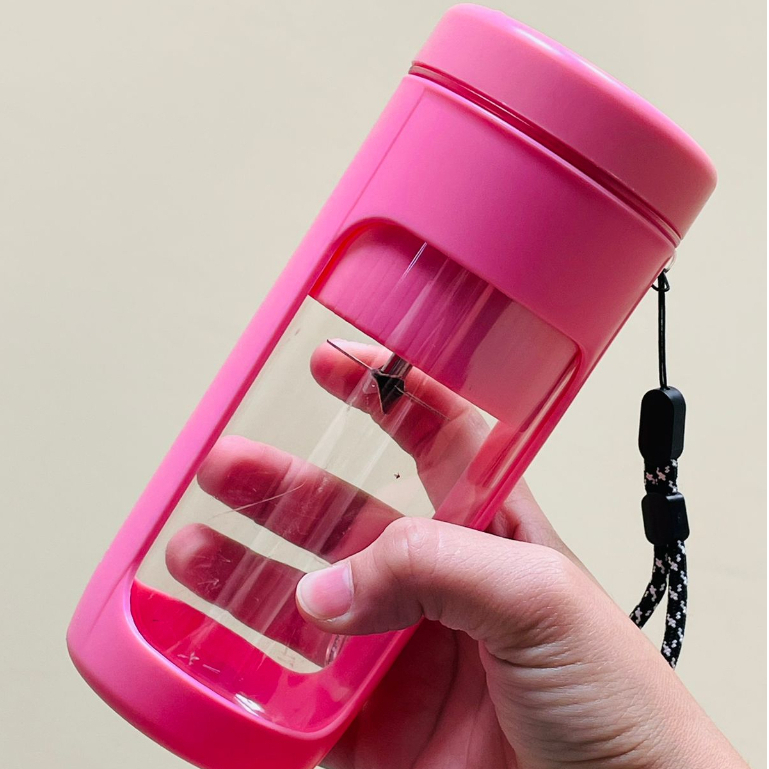 Mini Liquidificador Elétrico Pequeno Automático Portátil 6 Lâminas Com Alça E Carregador USB 450ML-3.7v-Bateria 1.200Mah