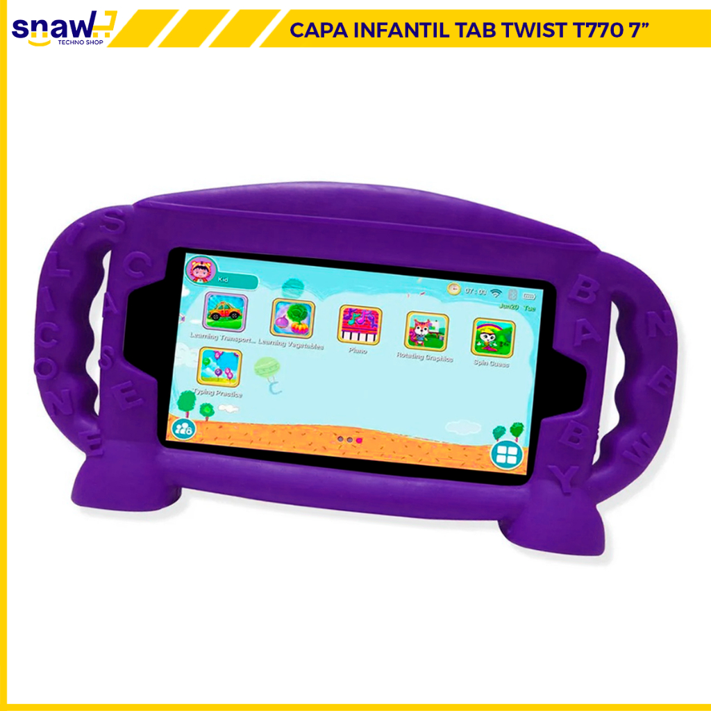 Capa Alça Infantil Para Tablet Positivo Twist Tab T770  Capinha Proteção Tela Anti-Impacto Queda Protetora