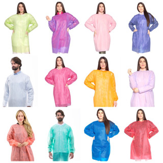 10 Avental Descartável em TNT 40g - 10 unidades - Colorido