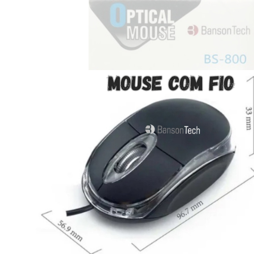 Mouse Com Fio Usb Óptico Para Notebooks E Computadores De Mesa Barato