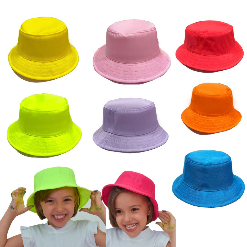 Boné Chapéu Bucket Infantil MENINO Balde Colorido Unissex Pescador Blogueirinhos kids Criança Menina Menino